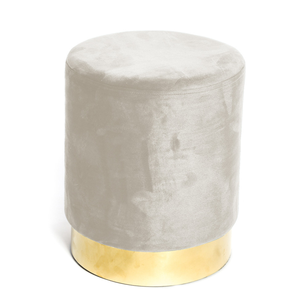 Puf de terciopelo beige