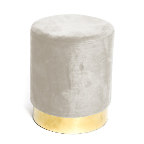 Beige velvet pouf