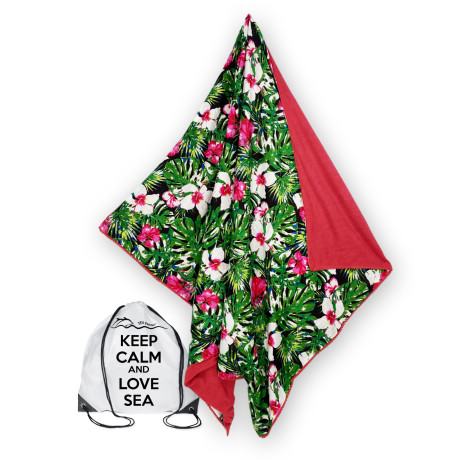 Serviette de plage double KIKOY Primavera fuchsia – Coton et éponge