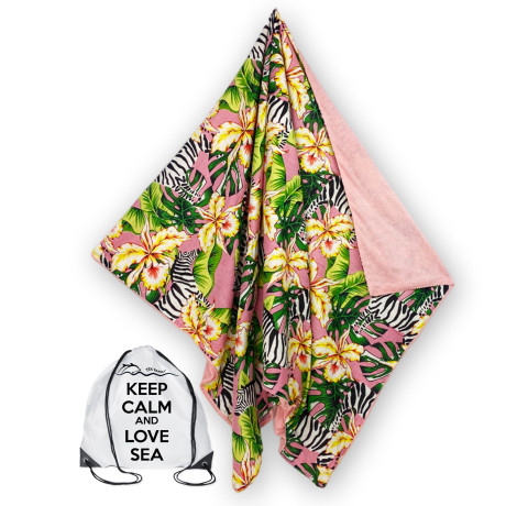 Telo mare doppio KIKOY Zebra Rosa – Cotone e spugna