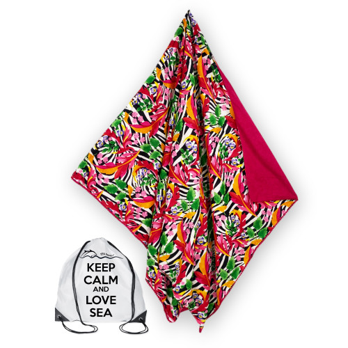 Double beach towel KIKOY Zebra fuchsia – Cotton and terry