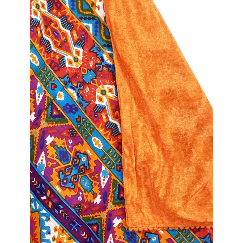 KIKOY India Toalla de Playa Doble Naranja – Algodón y Rizo