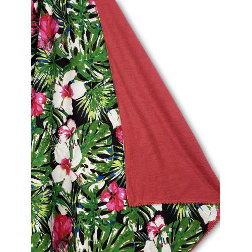KIKOY Primavera Doppel-Strandtuch in Fuchsia – Baumwolle und Frottee