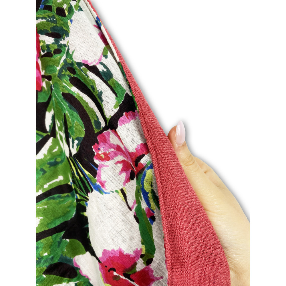 Telo mare doppio KIKOY Primavera fucsia – Cotone e spugna
