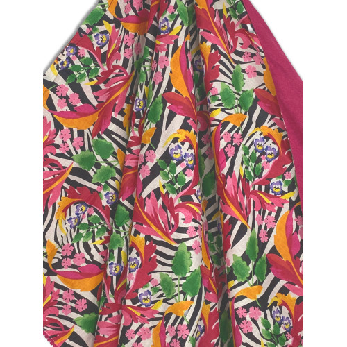 Serviette de plage double KIKOY Zebra fuchsia – Coton et éponge