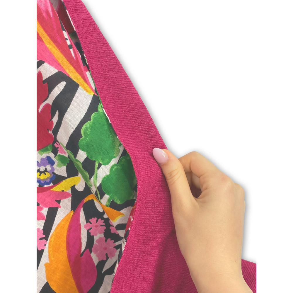 Double beach towel KIKOY Zebra fuchsia – Cotton and terry