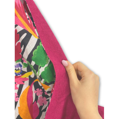 Telo mare doppio KIKOY Zebrato fucsia – Cotone e spugna