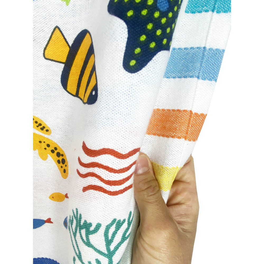 TOALLA DE PLAYA fouta PEZ DE COLORES talla GRANDE con mochila de playa KEEP CALM CM.100X200