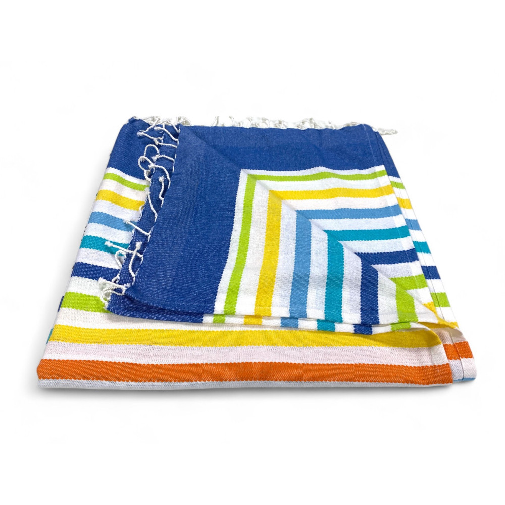 TOALLA DE PLAYA fouta PEZ DE COLORES talla GRANDE con mochila de playa KEEP CALM CM.100X200