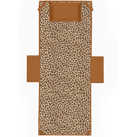 Serviette de lit de plage en microfibre avec poches et coussin gonflable motif léopard TEDDY SIZE cm. 80 X 190 2