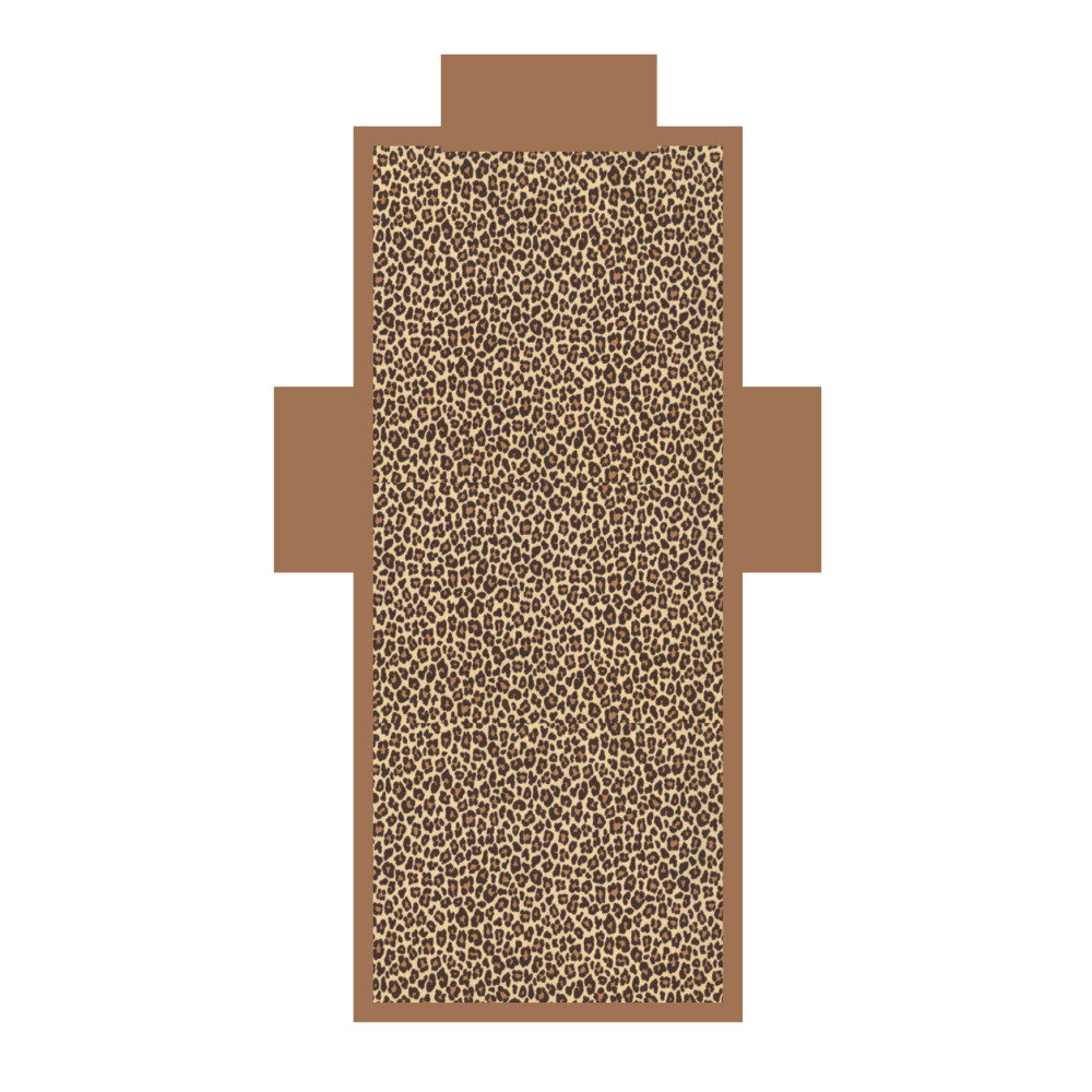 Microfiber beach bed towel with pockets and inflatable leopard pattern cushion TEDDY SIZE cm. 80 X 190