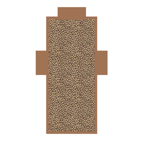 Toalla de cama de playa de microfibra con bolsillos y cojín hinchable con estampado de leopardo TEDDY SIZE cm. 80 x 190