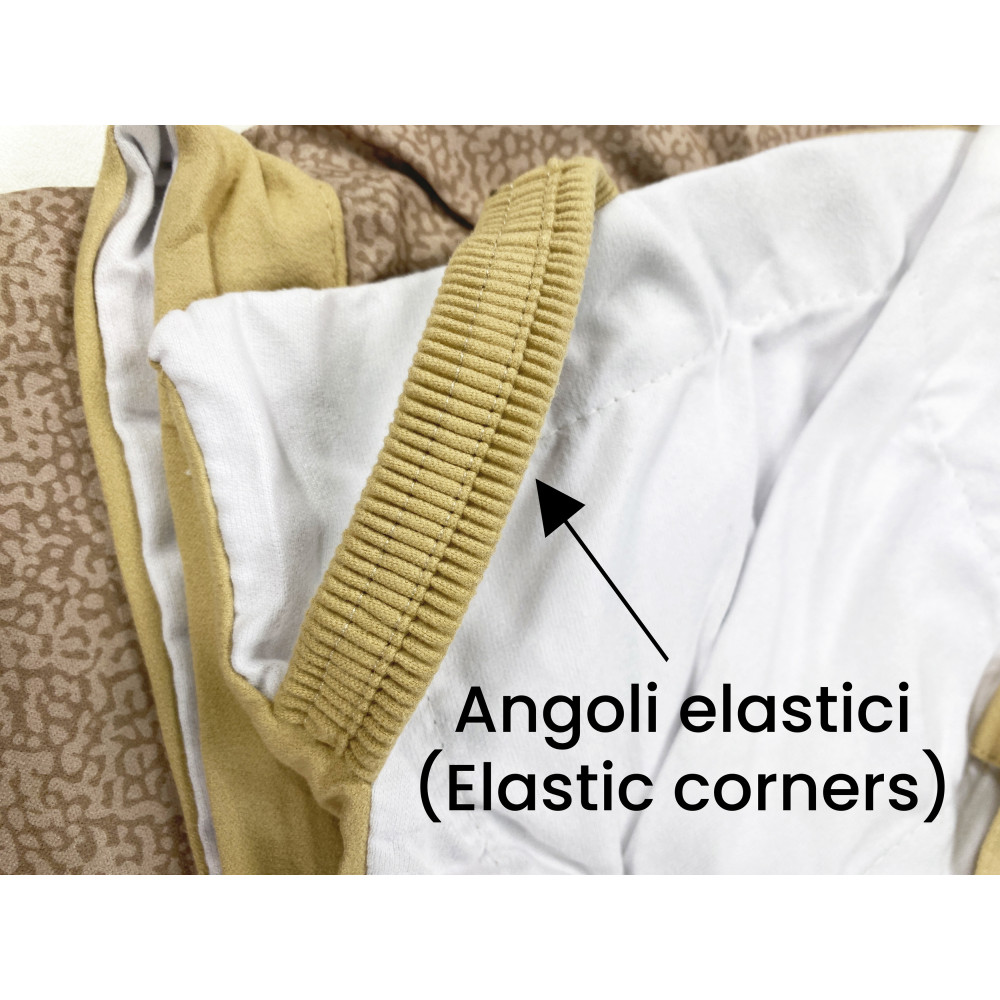 Toalla de playa de microfibra con bolsillos y cojín hinchable niño beige TEDDY TAMAÑO cm. 80 x 190
