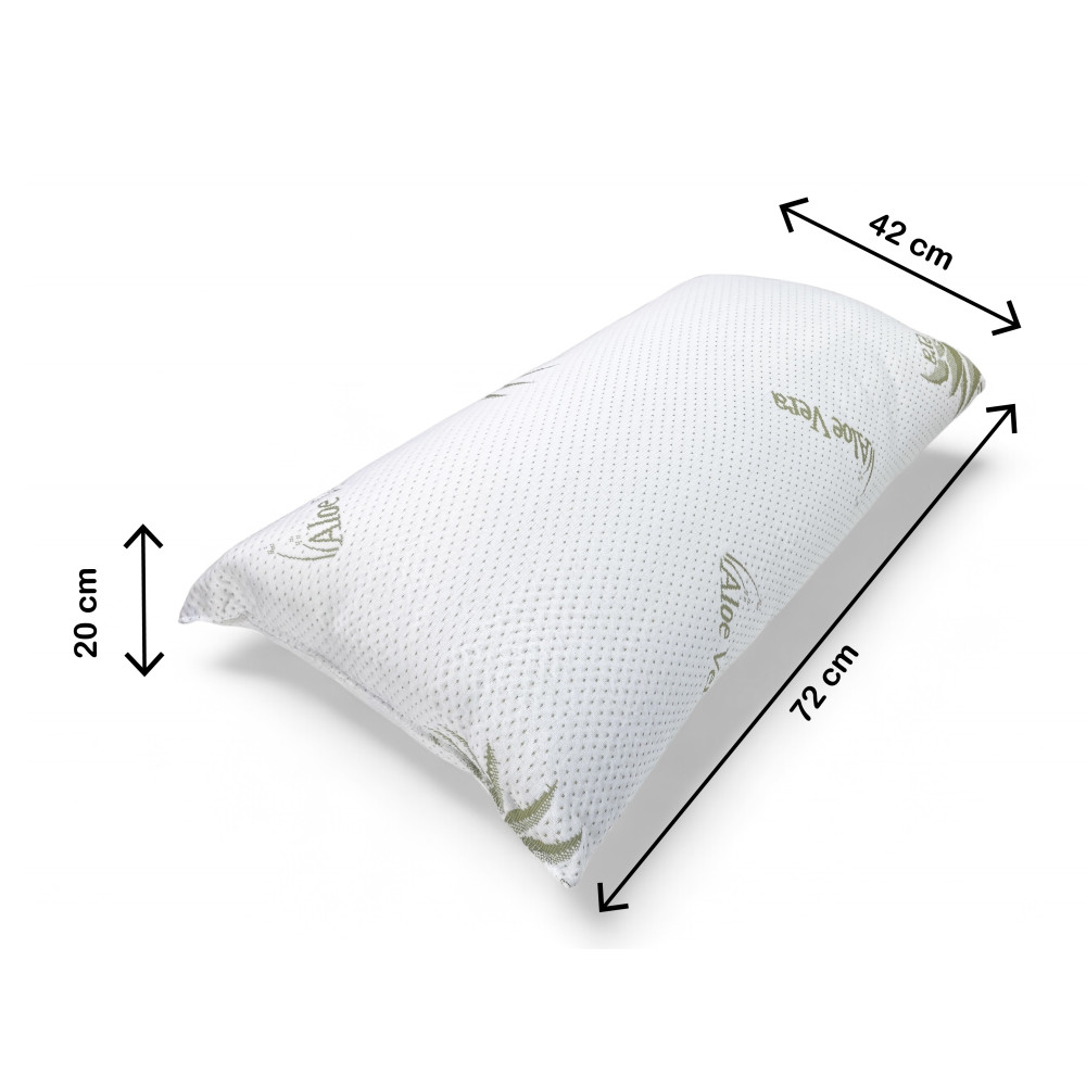 Cojín de Cama Aloe Vera - Antibacteriano, Antiácaros, Hipoalergénico - 42x72 cm