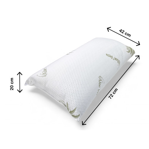 Cuscino Letto Aloe Vera - Antibatterico, Antiacaro, Anallergico - 42x72 cm