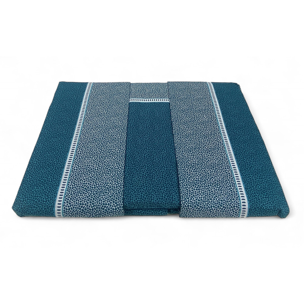 Double Sheets Cotton Complete MAXI - Modern Design "Time" Petrol, 100% Cotton