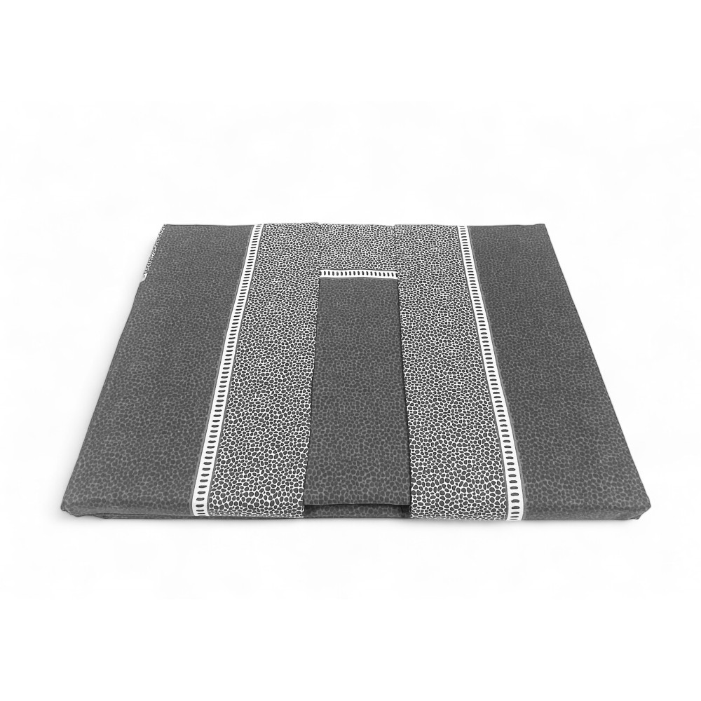 Double Sheets Cotton Full MAXI - Modern Design "Time" Grey, 100% Cotton