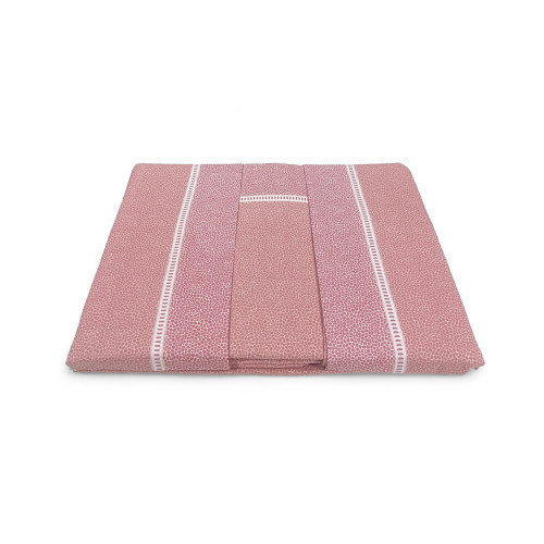 Double Sheets Cotton Full MAXI - Modern Design "Time" Pink, 100% Cotton