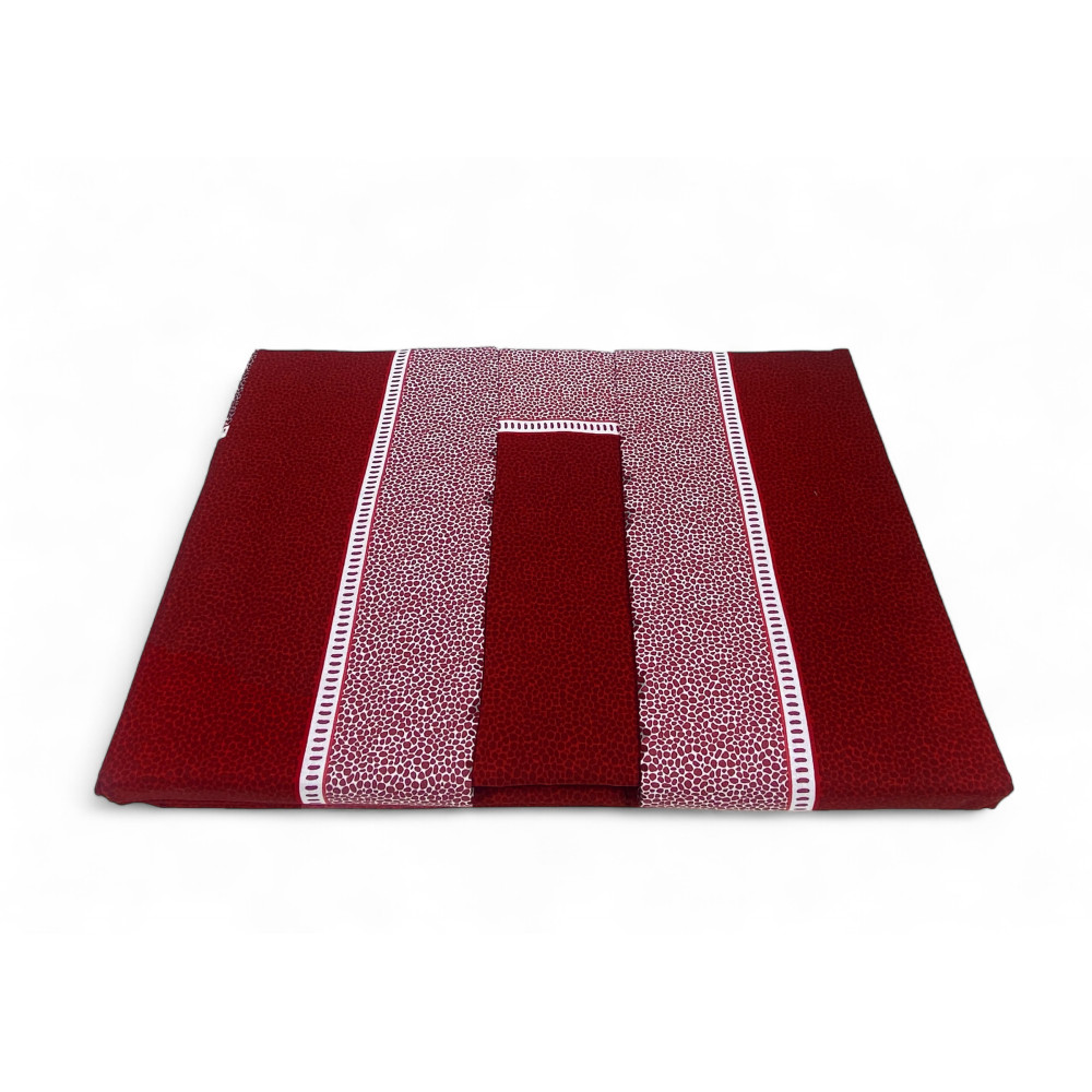 Lenzuola Matrimoniali Cotone Completo MAXI - Design Moderno "Time" Bordeaux, 100% Cotone
