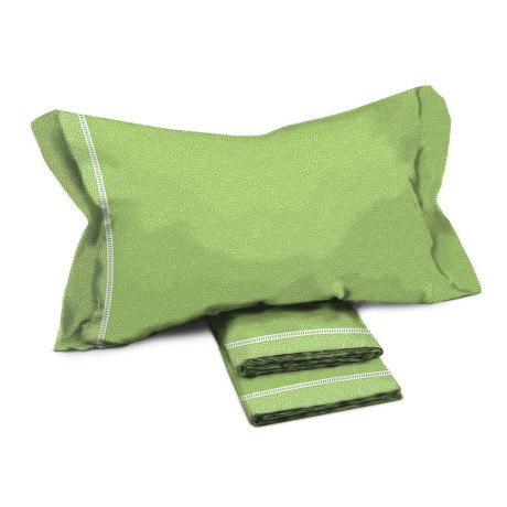 Draps doubles Tenue en coton MAXI - Design moderne « Time » vert, 100% coton