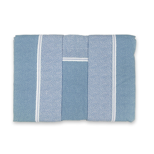 Double Sheets Cotton Suit MAXI - Modern Design "Time" Light Blue, 100% Cotton
