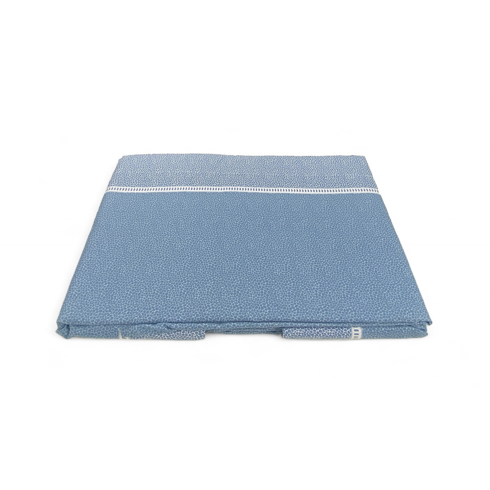 Doppellaken Baumwollanzug MAXI - Modernes Design "Time" Hellblau, 100% Baumwolle