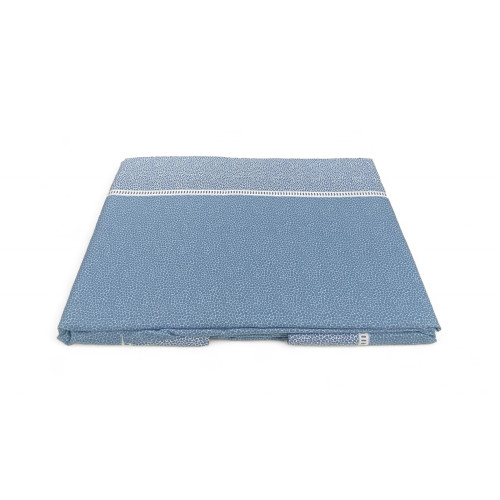 Combinaison double draps en coton MAXI - Design moderne « Time » bleu clair, 100% coton