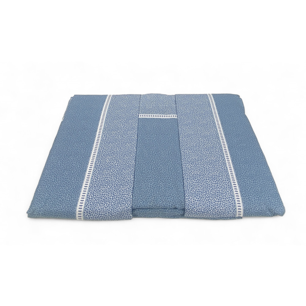 Combinaison double draps en coton MAXI - Design moderne « Time » bleu clair, 100% coton