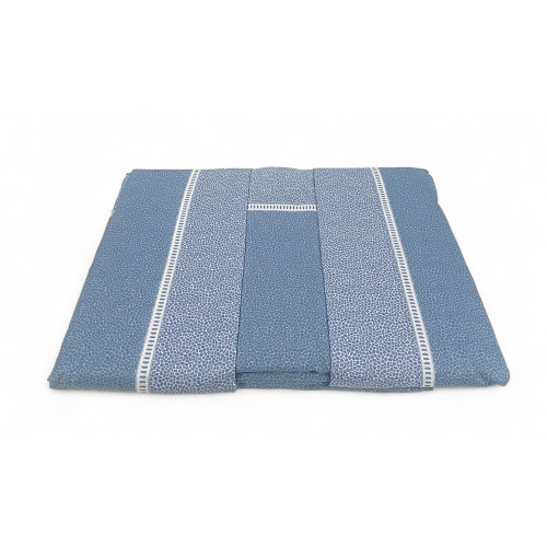 Doppellaken Baumwollanzug MAXI - Modernes Design "Time" Hellblau, 100% Baumwolle