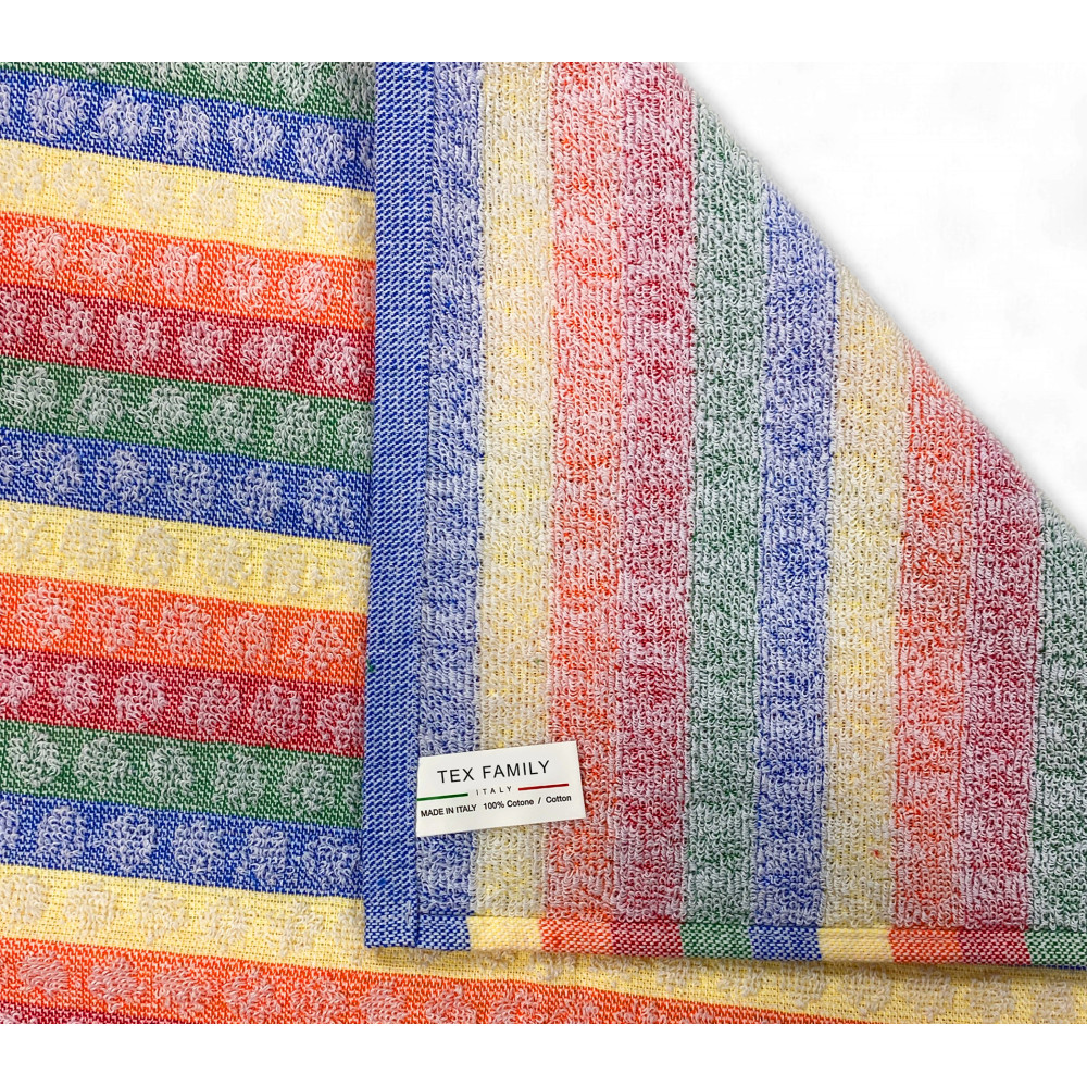 Set de 6 paños de cocina de algodón multicolor - toallas de rizo made in Italy