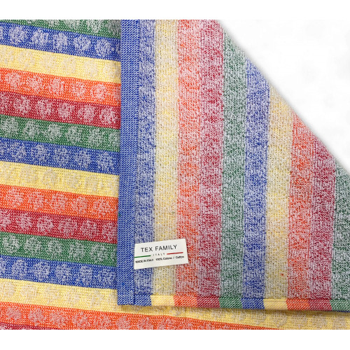 Set of 6 Multicolor Cotton Kitchen Towels - Terry Towels Made in Italy