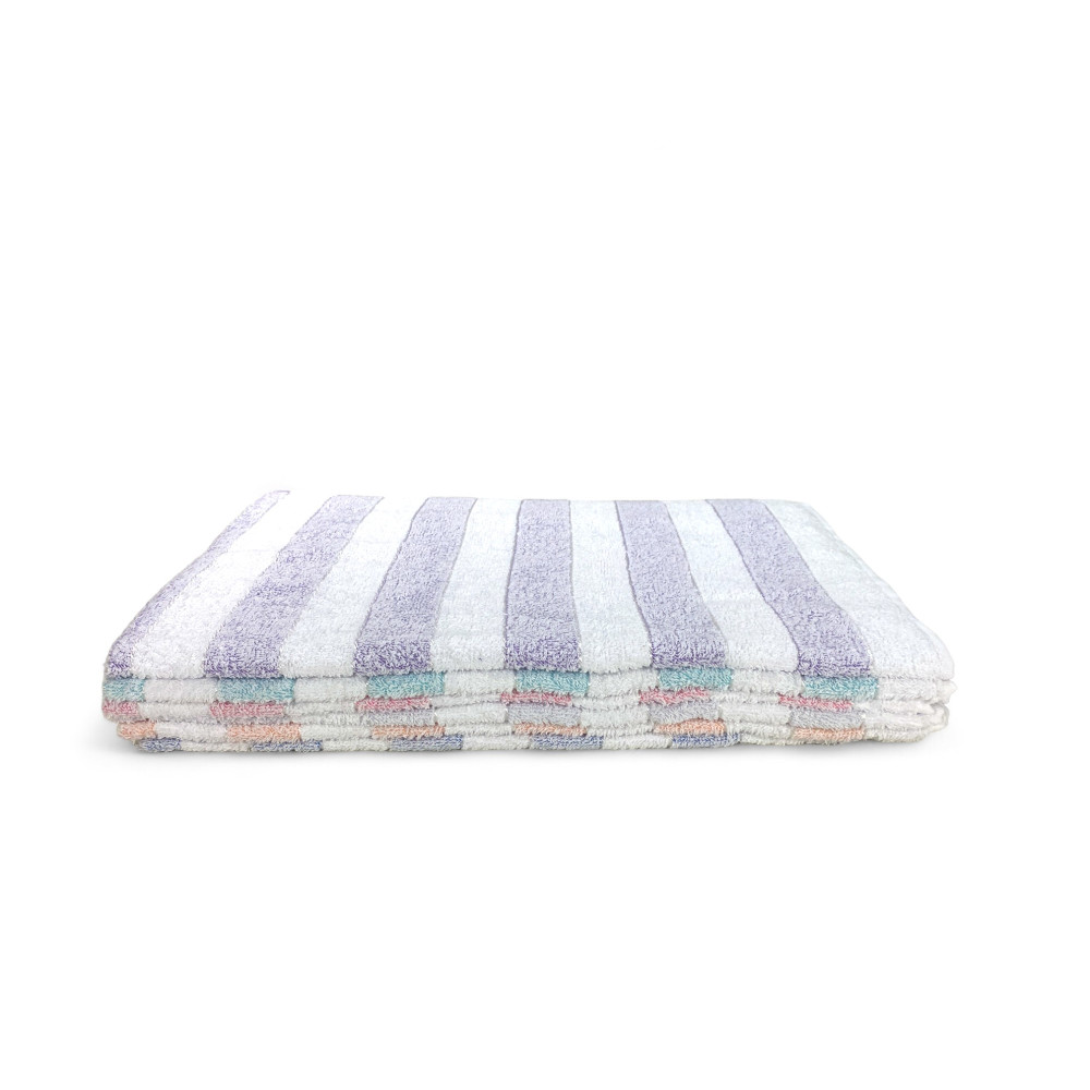 Set Asciugamani Bagno rigati 60x100 cm e Ospiti 40x60 cm, 6 Pezzi in Cotone, Made in Italy