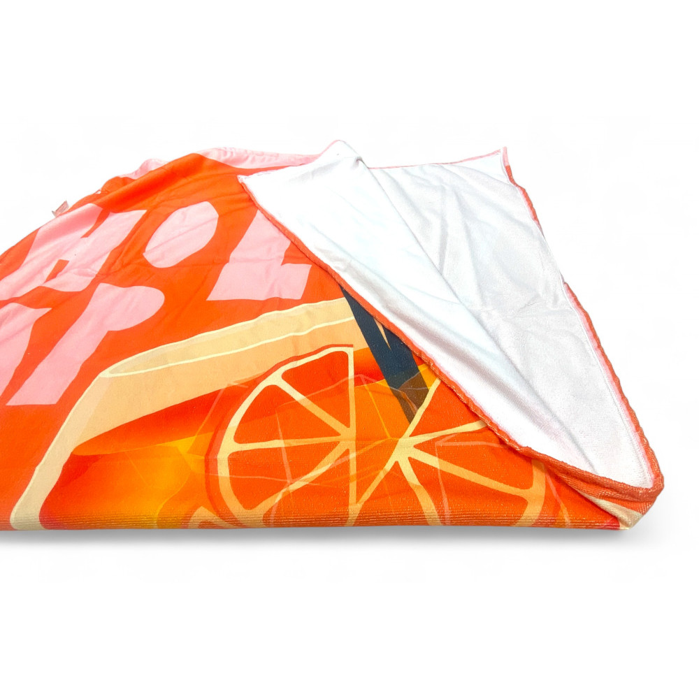 Grande Serviette de Plage Spritz 90x170 cm - Serviette de Plage Éponge Douce et Originale
