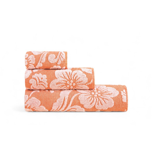 Flower Badetuch-Set 60x100 und 40x60 - 6 Stück, Baumwolle 350 gr/qm, Made in Italy