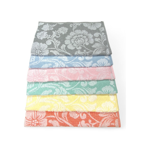 Juego de toallas de baño de flores 60x100 y 40x60 - 6 piezas, Algodón 350 gr/m², Made in Italy 2