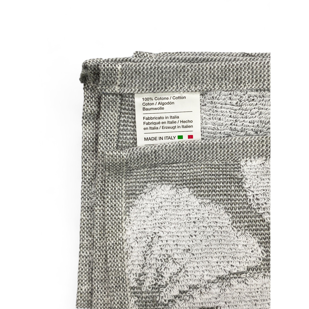Set de serviettes de bain Flower 60x100 et 40x60 - 6 pièces, coton 350 gr/m², fabriqué en Italie