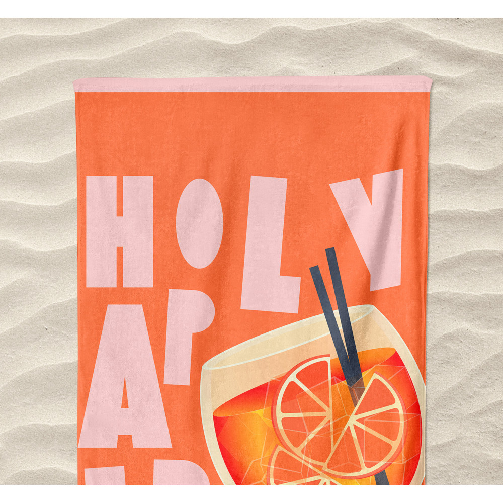 Grande Serviette de Plage Spritz 90x170 cm - Serviette de Plage Éponge Douce et Originale