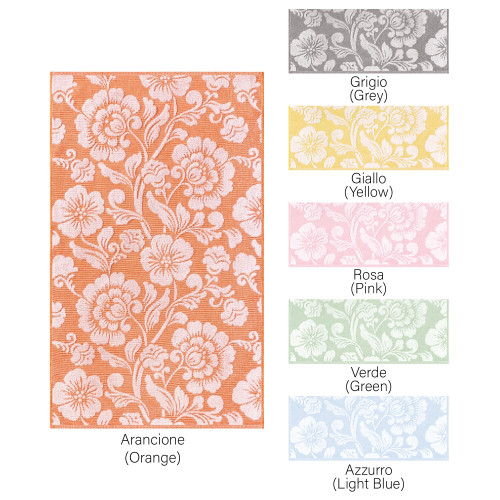 Flower Badetuch-Set 60x100 und 40x60 - 6 Stück, Baumwolle 350 gr/qm, Made in Italy