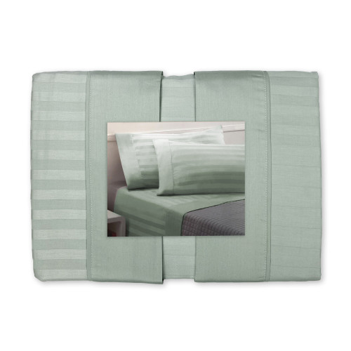 Completo Lenzuola Matrimoniali Cotone Verde Salvia | Set Letto Matrimoniale Raso