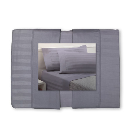Completo Lenzuola Matrimoniali Cotone Grigio Piombo | Set Letto Matrimoniale Raso