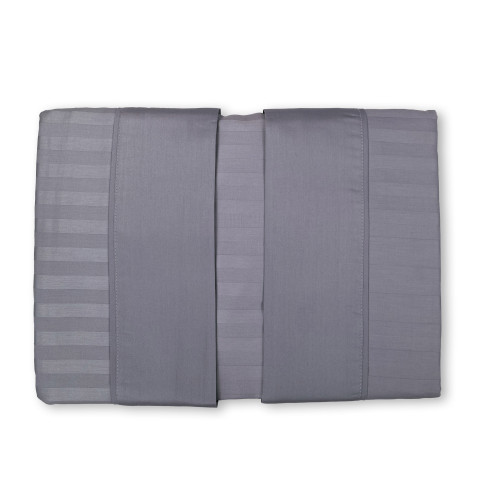 Bleigrau Baumwolle Doppel Laken Set | Doppelbett-Set aus Satin