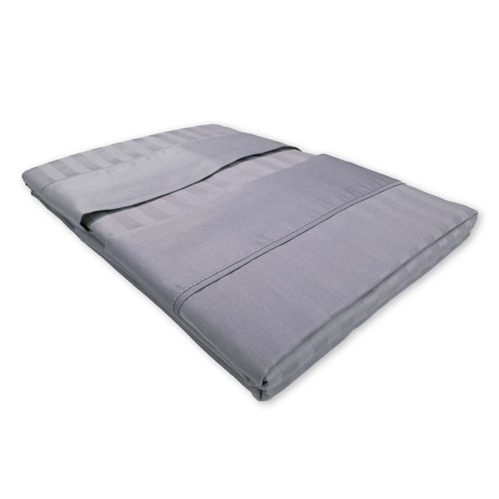 Bleigrau Baumwolle Doppel Laken Set | Doppelbett-Set aus Satin