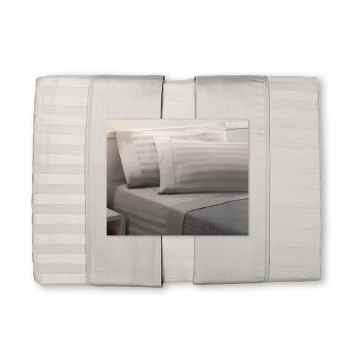 Completo Lenzuola Matrimoniali Cotone Grigio Chiaro | Set Letto Matrimoniale Raso