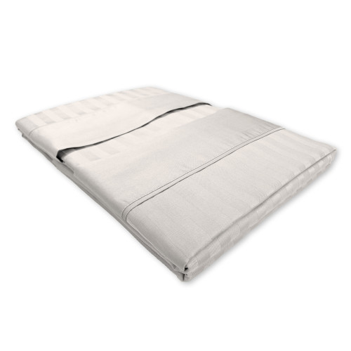Ensemble de draps doubles en coton gris clair | Parure de lit double en satin