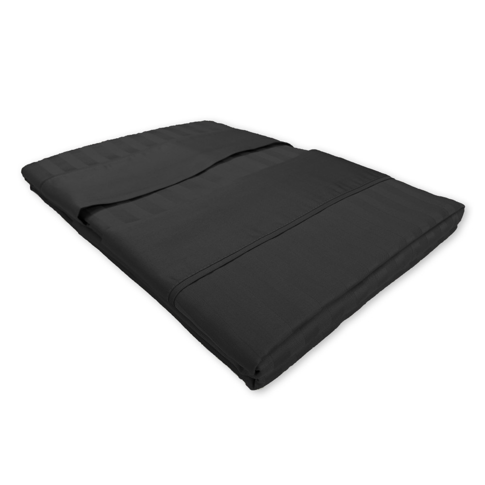 Schwarz Baumwolle Doppel Laken Set | Doppelbett-Set aus Satin