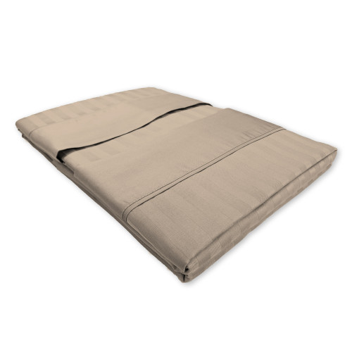 Ensemble de draps doubles en coton gris tourterelle | Parure de lit double en satin