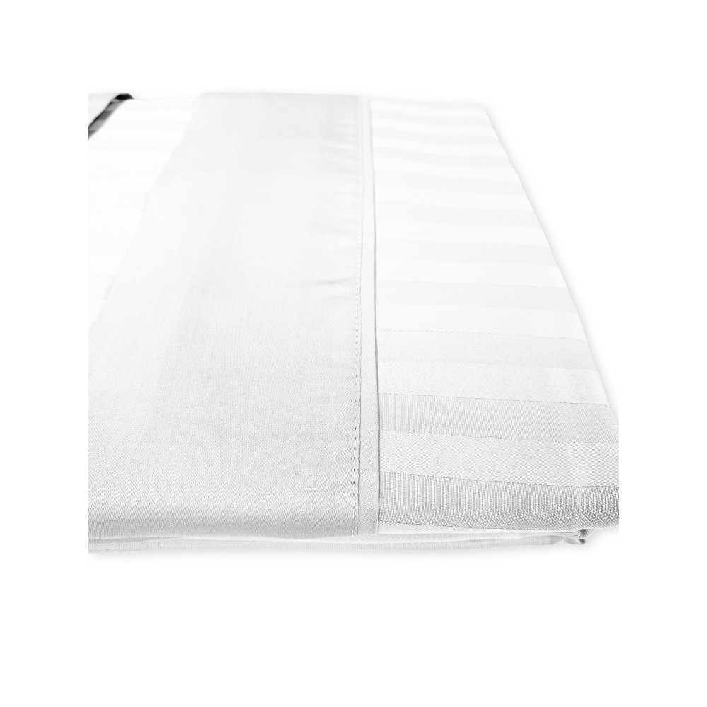Ensemble de draps doubles en coton blanc | Parure de lit double en satin