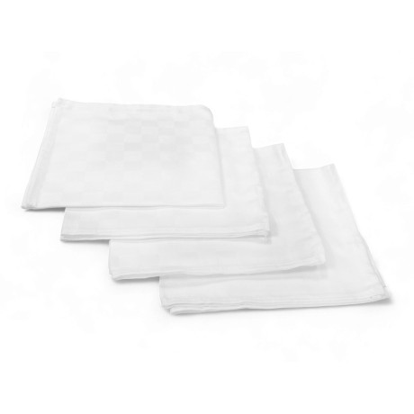 Set 4 Tovaglioli Cotone Bianchi 42x42 cm, Fiandra, 100% Puro Cotone, Orlo su 4 Lati, Made in Italy