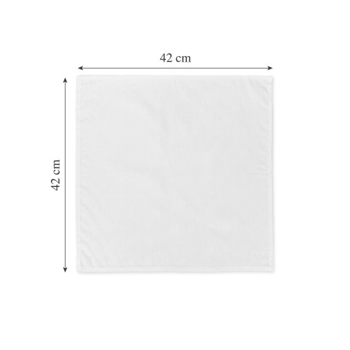 Set 4 Tovaglioli Cotone Bianchi 42x42 cm, Fiandra, 100% Puro Cotone, Orlo su 4 Lati, Made in Italy