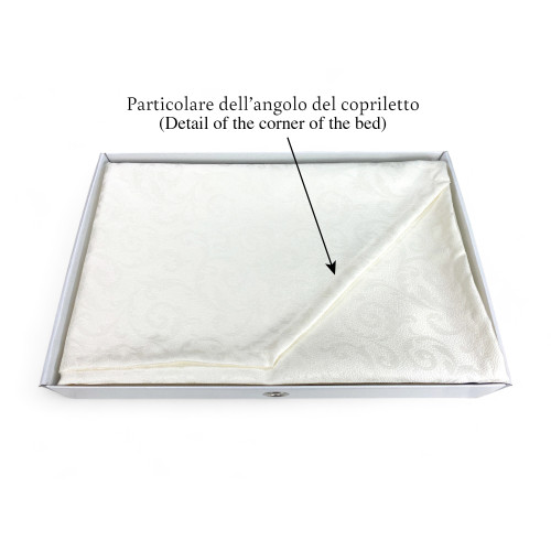 Skinny Komplettes Doppelbett-Set - Bettwäsche aus reiner Baumwolle und Sommer-Tagesdecke aus Jacquard, Made in Italy